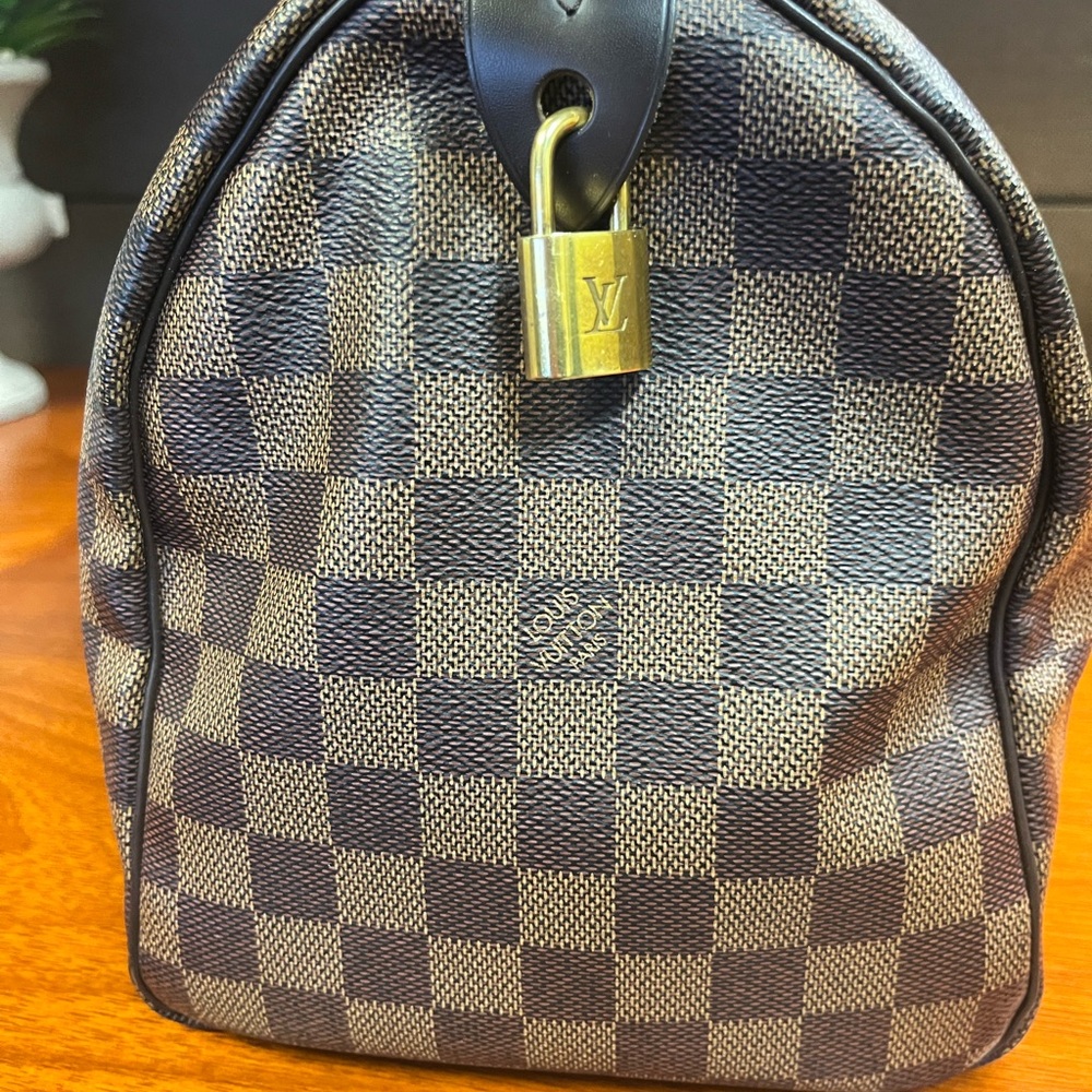 Louis Vuitton Brown Checkered Satchel Speedy 30 Damier No strap. - Picture 5 of 7